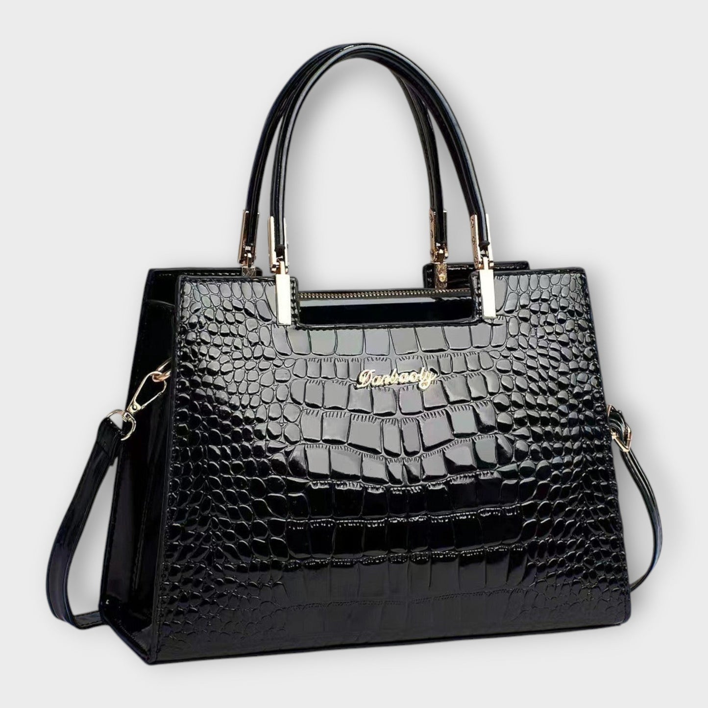 Aurellia. - Shiny Crocodile Leather Pattern Handbag