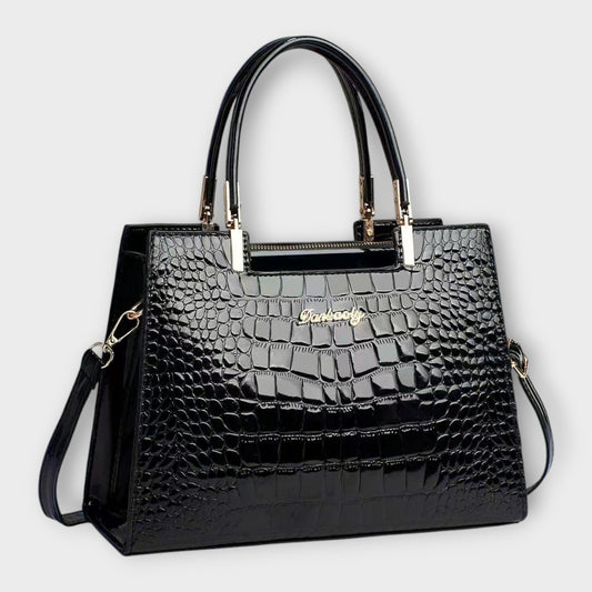Aurellia. - Shiny Crocodile Leather Pattern Handbag