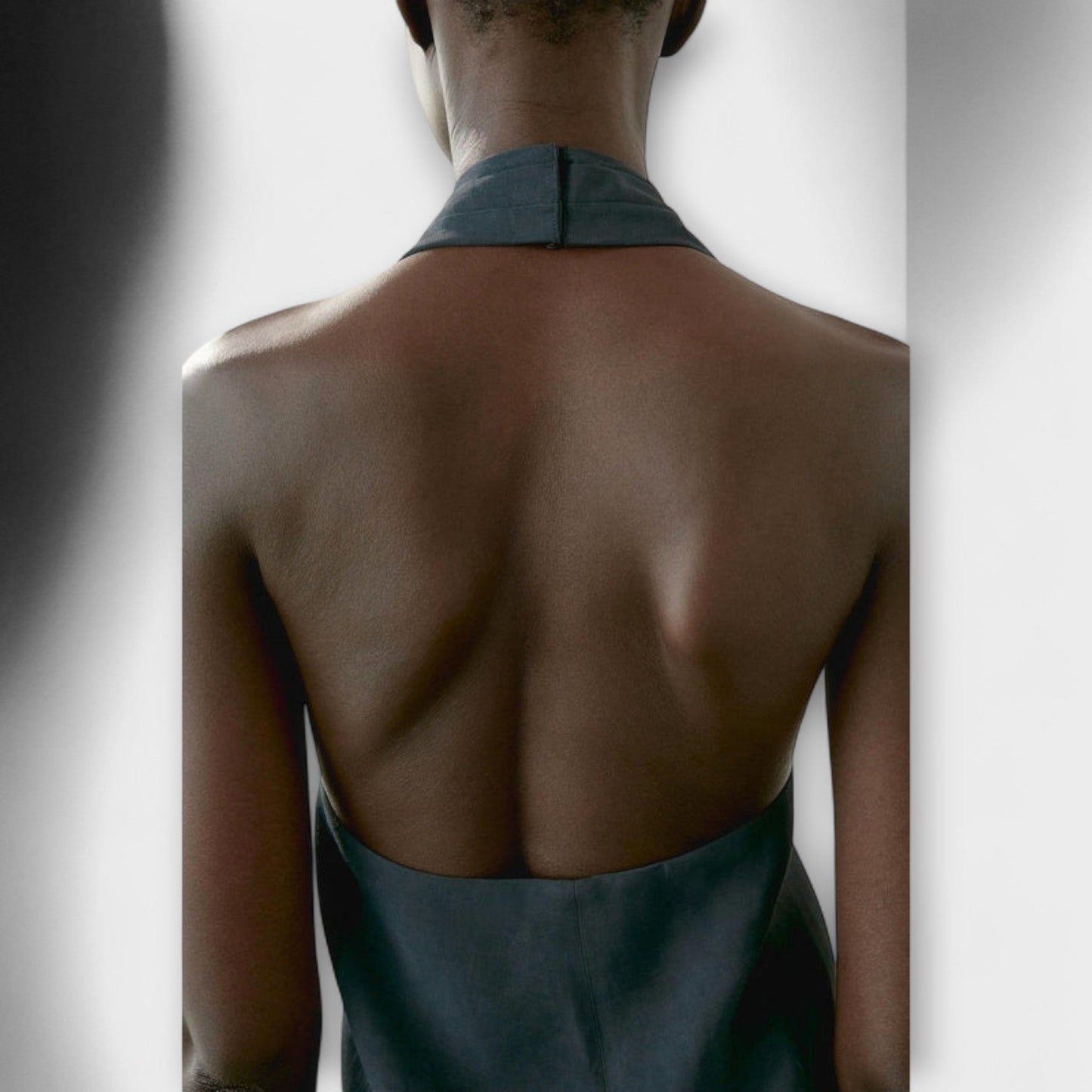 Hannah - Blue Halter Neck Top with Back Cutout