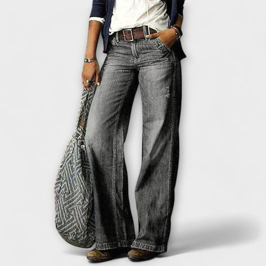 Cess - Denim Pants with Wide Leg