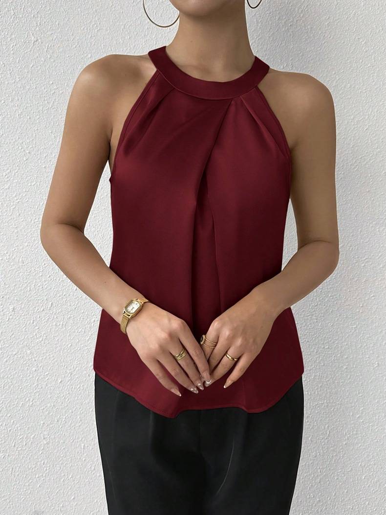 Skye - Chic Satin Blouse with Off-Shoulder Design
