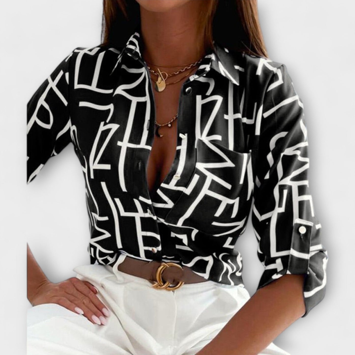 Blouse with Classic Collar